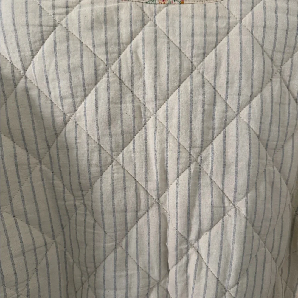 Madewell x New Denim Project Quilted Floral-Trim Jacket in Cream & Light Blue - Picture 11 of 15